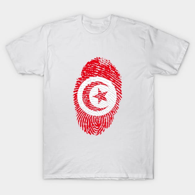 Tunisia Flag Fingerprint T-Shirt by soufyane